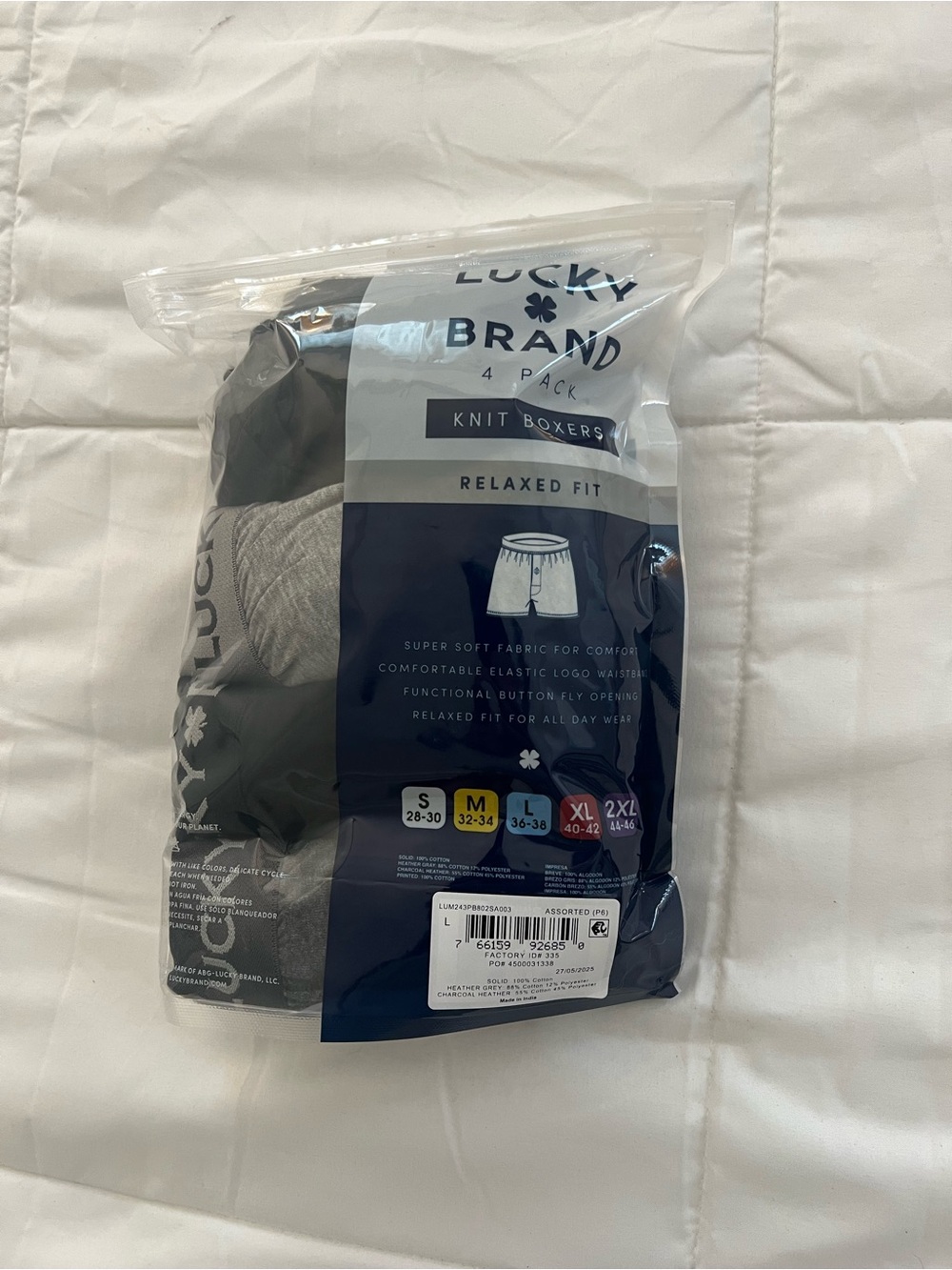Lucky Brand Men’s Boxer Brief 4-Pack - Gray & Black